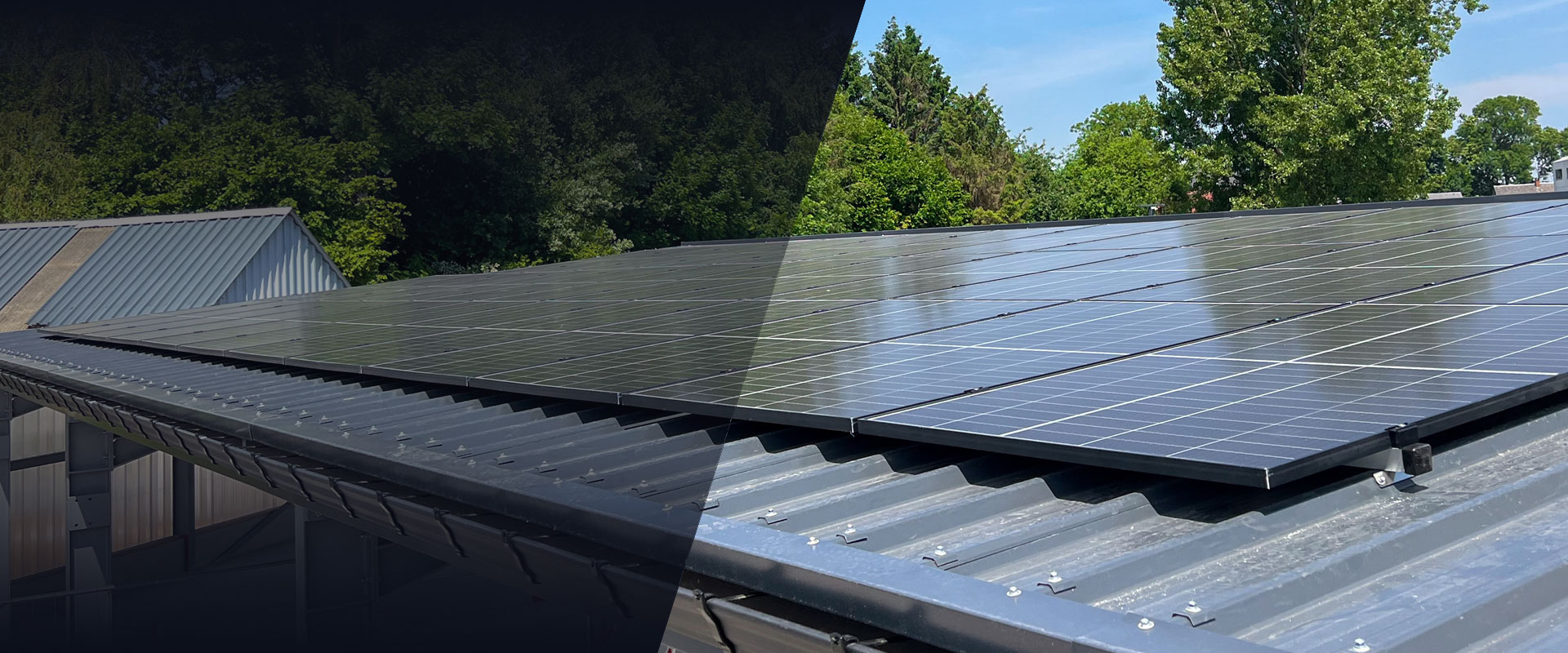 panneaux solaires places sur le toit d une entreprise