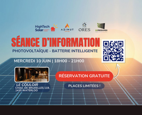 séance d'information gratuite à Waterloo sur le photovoltaïque et les batteries intelligente