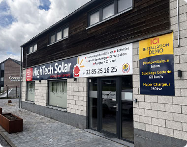 façade de l'entreprise High Tech Solar à Nandrin en province de Liège